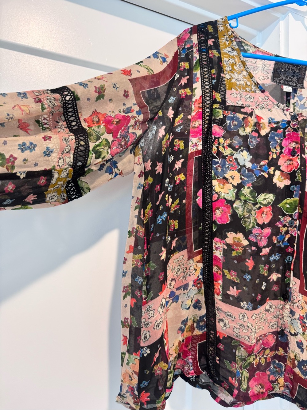 Johnny Was Jade Roswell Pieced Blouse - Picture 4 of 10